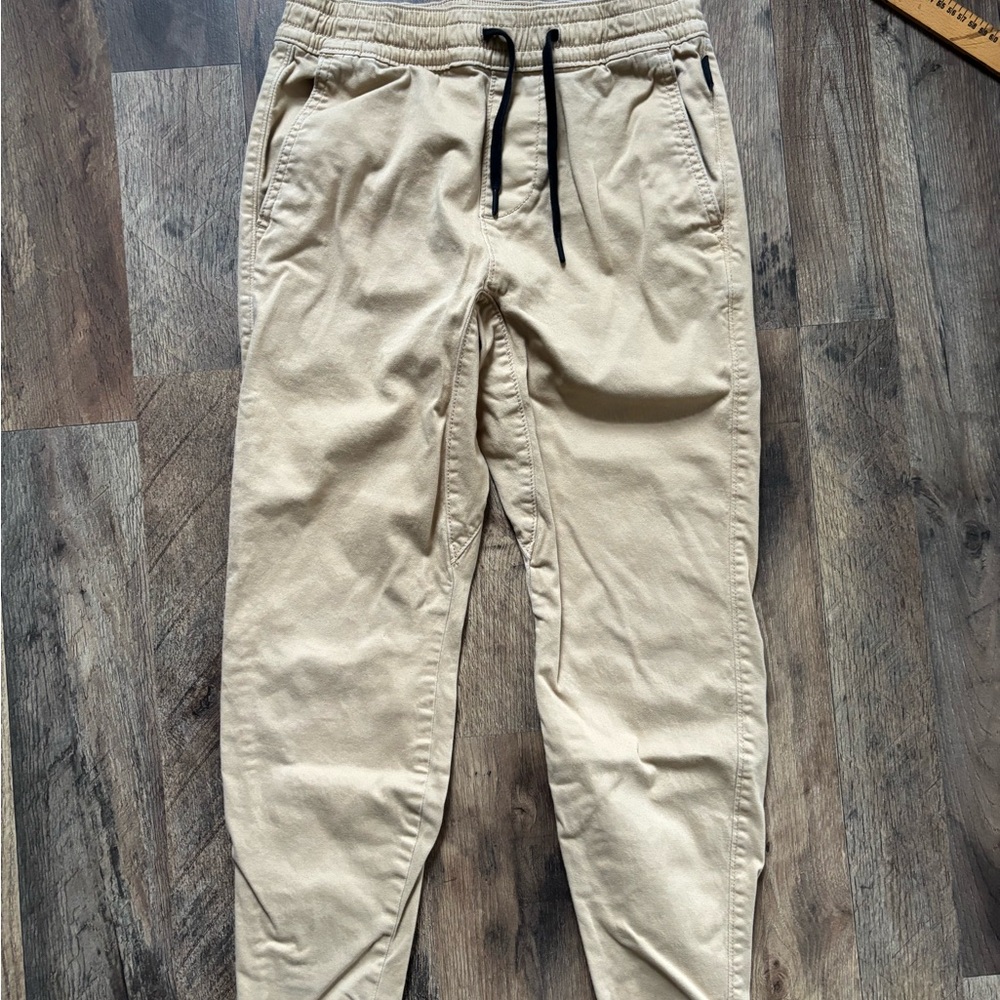 Hollister Beige Skinny Joggers with Black Drawstring